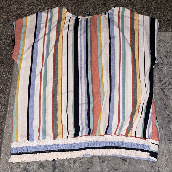 AUW Striped Blouse, Size Large - Picture 5 of 6